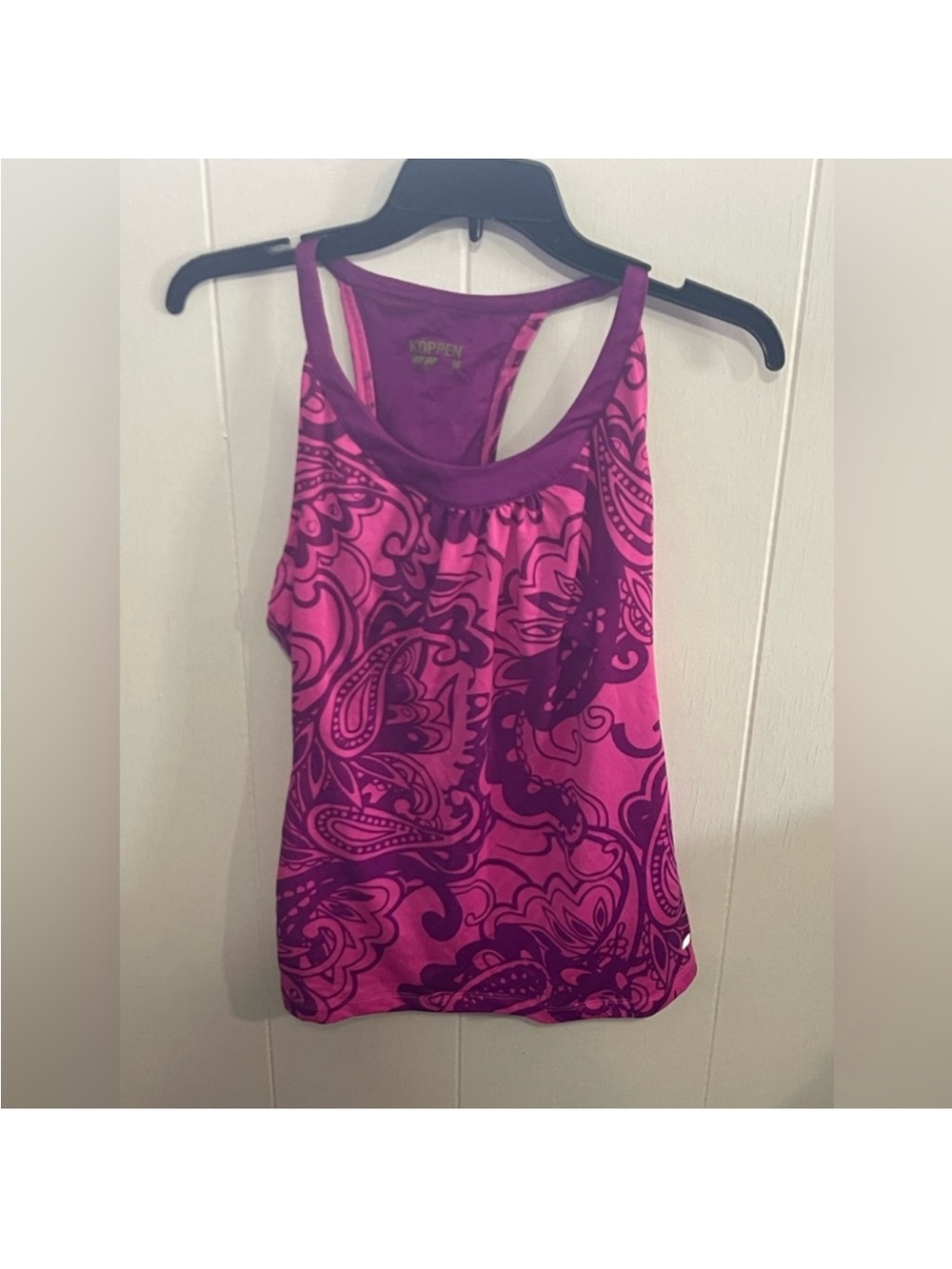 Women's Pink Paisley Racerback Tank Top size Medium